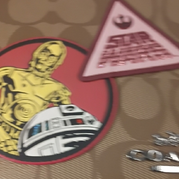 Coach Brown Signature Canvas Toiletry Pouch with Star Wars Patches - Picture 5 of 8